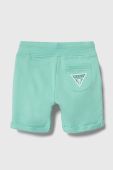 Дитячі бавовняні шорти Guess колір бірюзовий регульована талія (3439462)