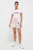 Шорти Guess x Banksy жіночі колір рожевий візерунок висока посадка