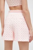 Шорти Guess жіночі колір рожевий візерунок висока посадка (3328606)