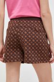 Шорти Guess жіночі колір коричневий візерунок висока посадка