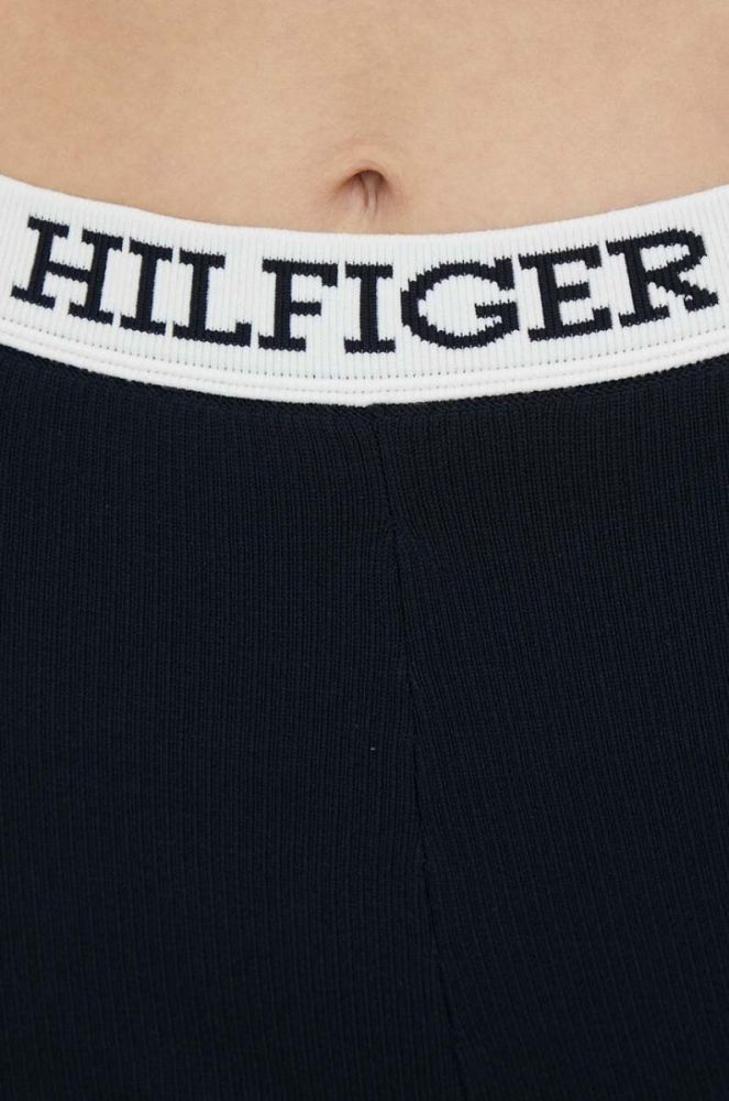 Шорти Tommy Hilfiger жіночі колір синій однотонні висока посадка (3284272) фото 4
