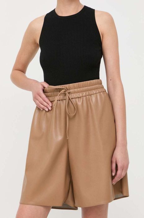 Шорти Weekend Max Mara жіночі колір коричневий однотонні висока посадка