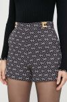 Шорти Elisabetta Franchi жіночі колір чорний візерунок висока посадка (3508325)