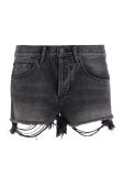 Джинсові шорти AllSaints Heidi жіночі колір чорний однотонні висока посадка