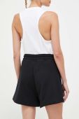 Бавовняні шорти adidas by Stella McCartney Terry колір чорний однотонні висока посадка