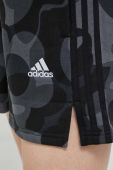 Шорти adidas жіночі колір чорний візерунок середня посадка