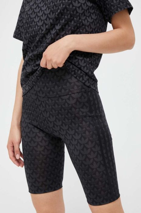 Шорти adidas Originals жіночі колір чорний візерунок висока посадка (3338943)