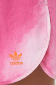 Шорти adidas Originals жіночі колір рожевий візерунок висока посадка