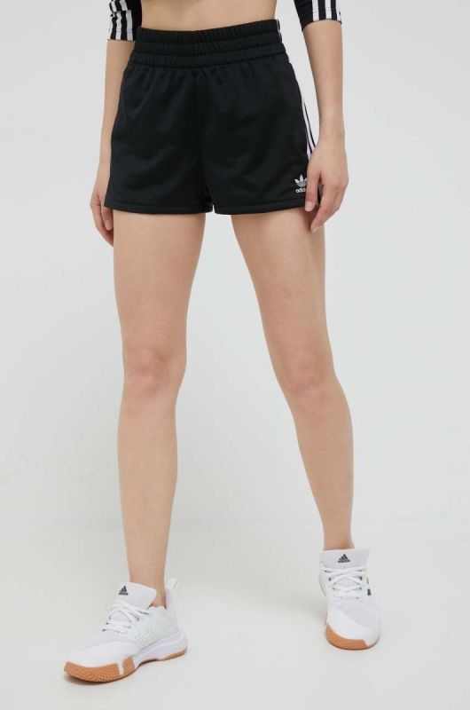 Шорти adidas Originals жіночі колір чорний візерунок висока посадка (3303035)
