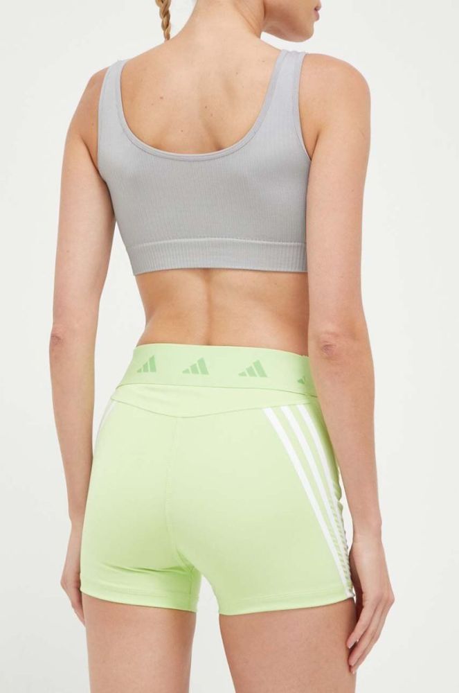 Шорти для тренувань adidas Performance Techfit Hyperglam колір зелений з принтом середня посадка фото 3