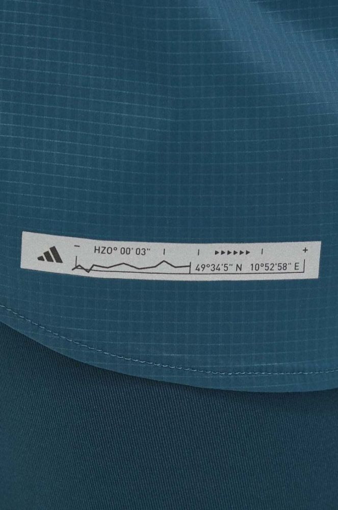 Шорти для бігу adidas Performance Ultimate колір зелений з принтом середня посадка фото 4