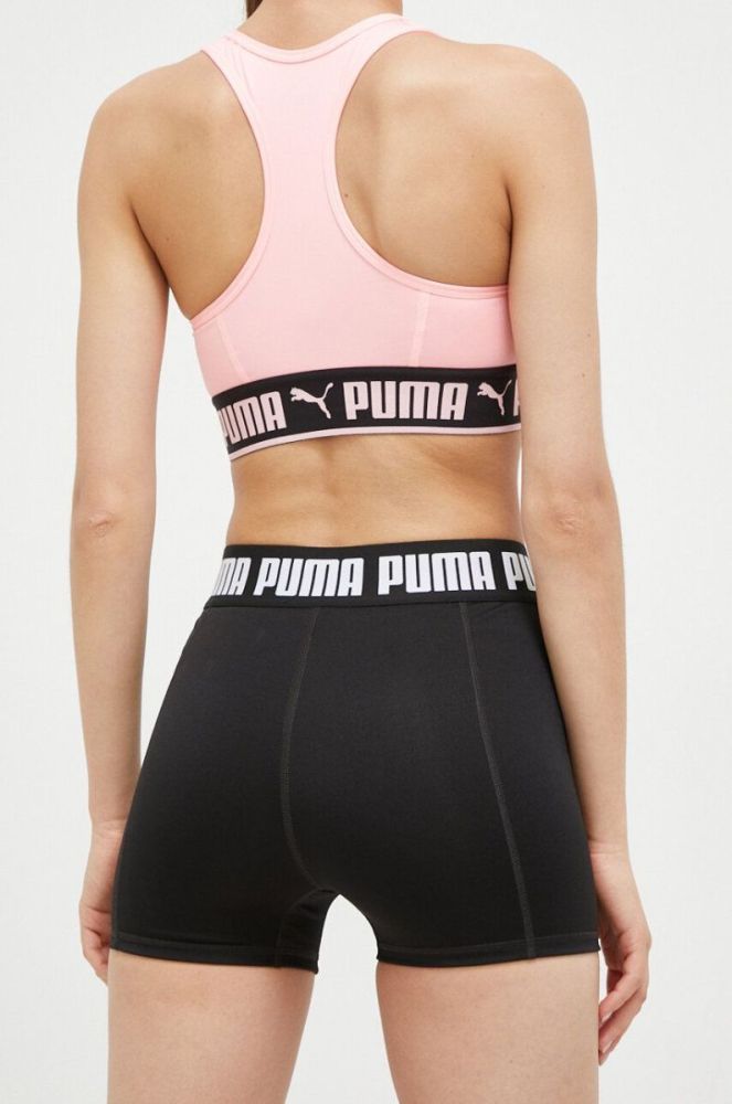 Шорти для тренувань Puma Strong колір чорний з принтом висока посадка фото 3