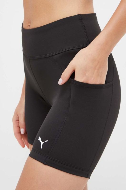 Шорти для тренувань Puma Fit колір чорний однотонні висока посадка