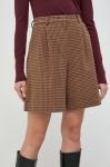 Шорти Weekend Max Mara жіночі колір коричневий візерунок висока посадка