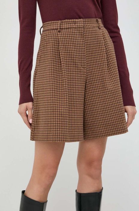 Шорти Weekend Max Mara жіночі колір коричневий візерунок висока посадка