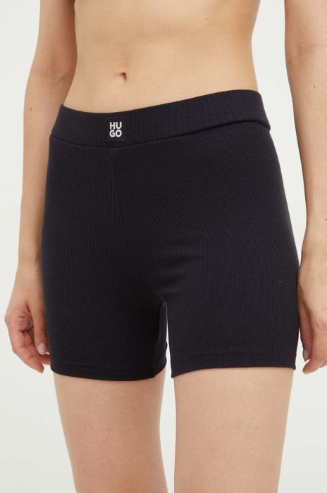 Шорти лаунж HUGO колір чорний однотонні середня посадка