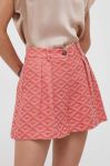 Шорти Sisley жіночі колір рожевий візерунок висока посадка