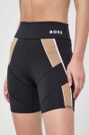 Шорти BOSS x Alica Schmidt жіночі колір чорний візерунок висока посадка Шорти BOSS x Alica Schmidt жіночі колір чорний візерунок висока посадка