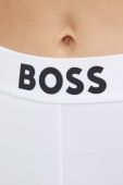 Шорти BOSS жіночі колір білий однотонні висока посадка
