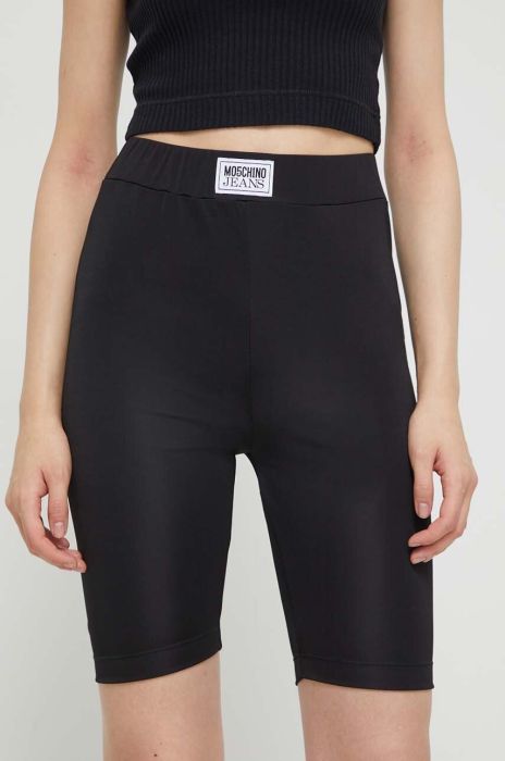 Шорти Moschino Jeans жіночі колір чорний однотонні висока посадка