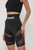 Шорти PLEIN SPORT жіночі колір чорний однотонні висока посадка