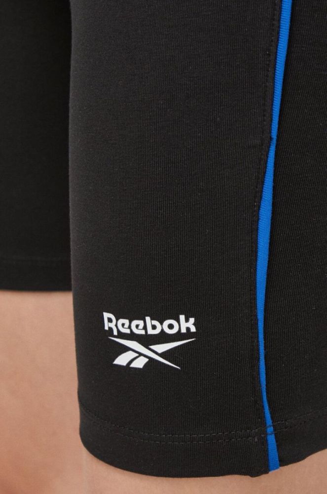 Шорти Reebok жіночі колір чорний з принтом висока посадка фото 4