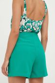 Шорти Morgan жіночі колір зелений однотонні висока посадка (3426330)