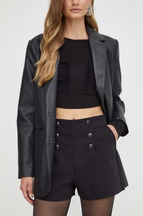 Шорти Morgan жіночі колір чорний однотонні висока посадка (3548043)