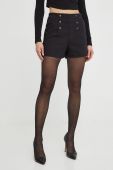 Шорти Morgan жіночі колір чорний однотонні висока посадка (3548043)