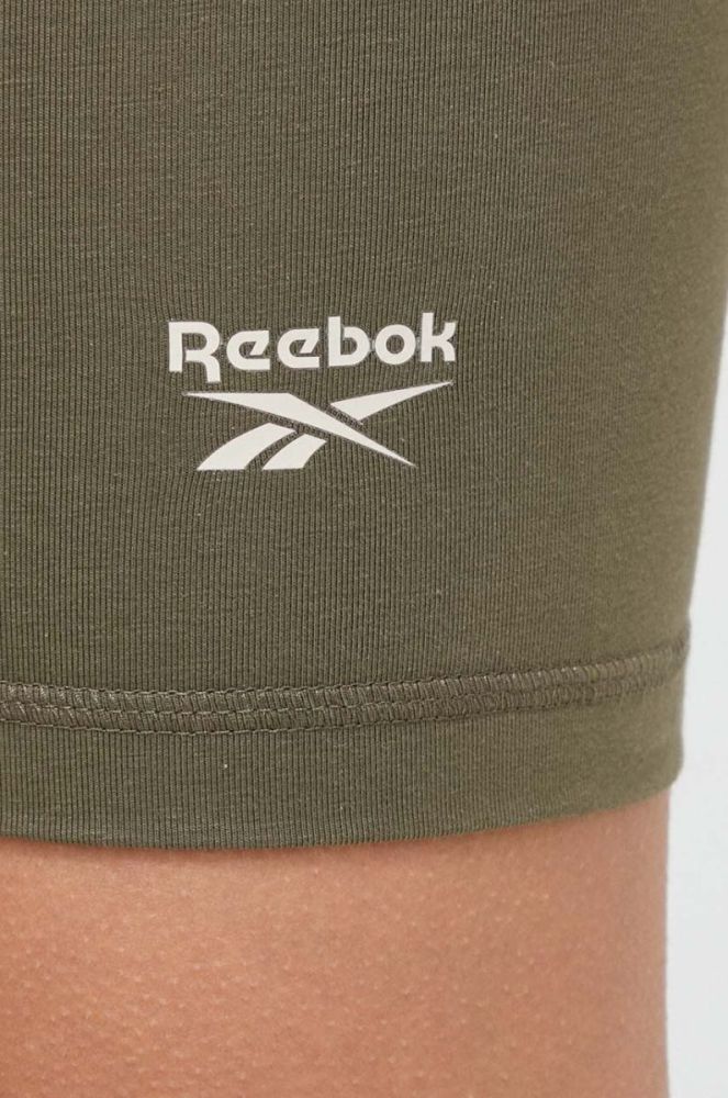 Шорти Reebok жіночі колір зелений з принтом середня посадка фото 4