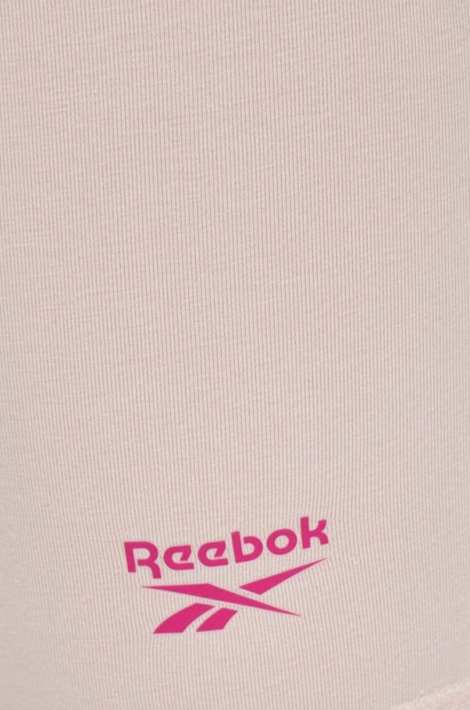 Шорти Reebok жіночі колір рожевий однотонні висока посадка фото 4