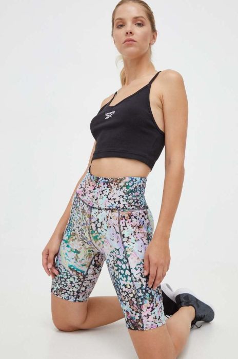 Шорти для тренувань Reebok Modern Safari візерунок висока посадка колір барвистий