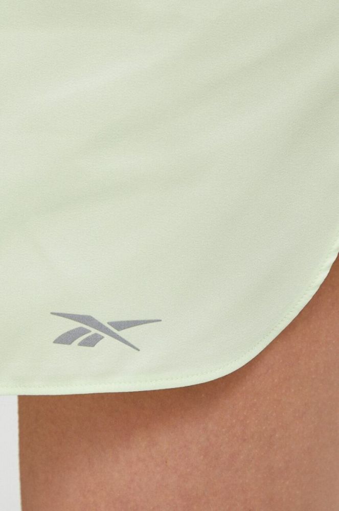 Шорти для бігу Reebok колір зелений з принтом середня посадка фото 4