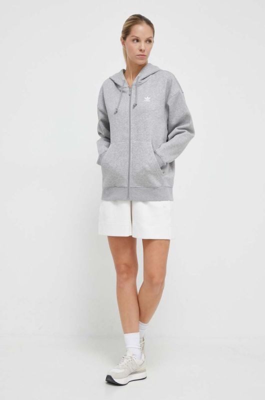 Шорти adidas Originals жіночі колір білий однотонні висока посадка фото 2