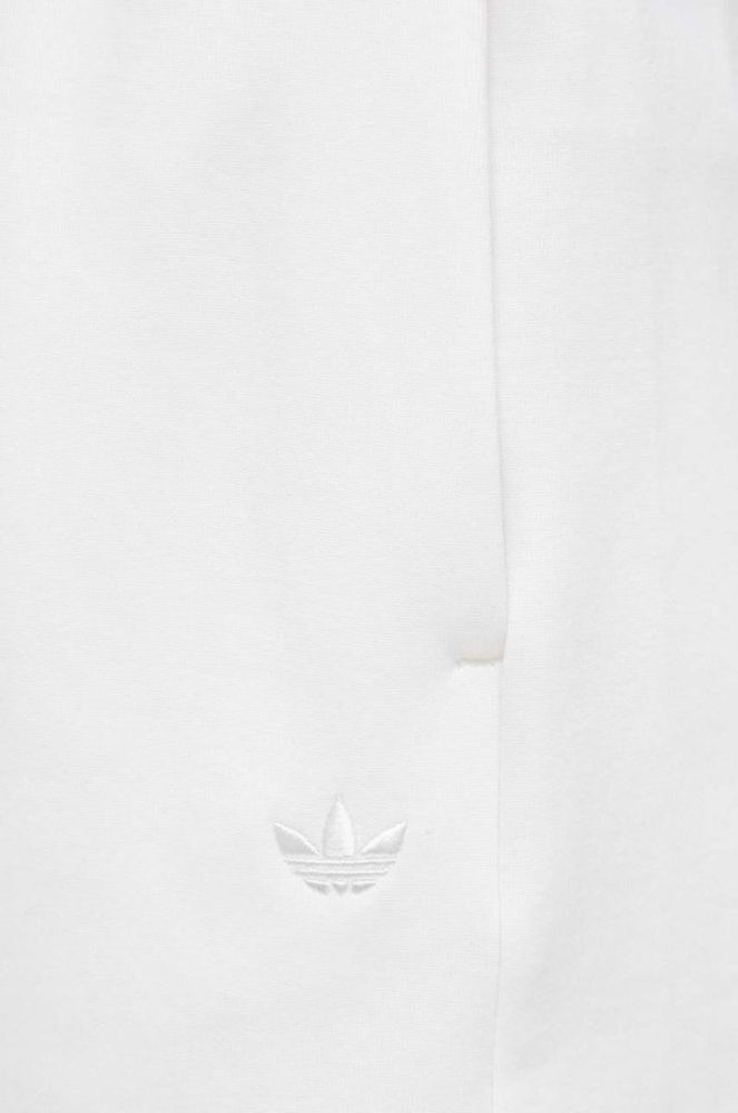 Шорти adidas Originals жіночі колір білий однотонні висока посадка фото 4