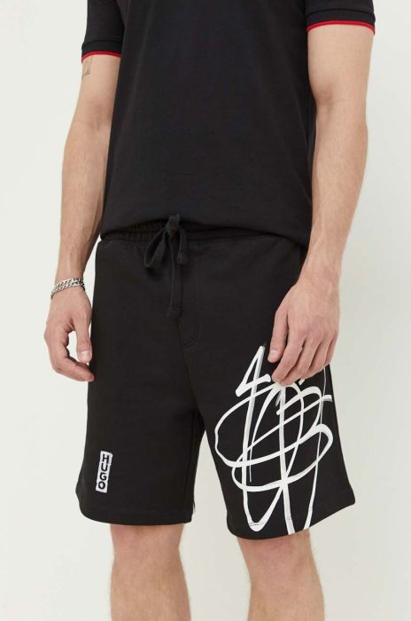 Бавовняні шорти HUGO колір чорний (3313531)