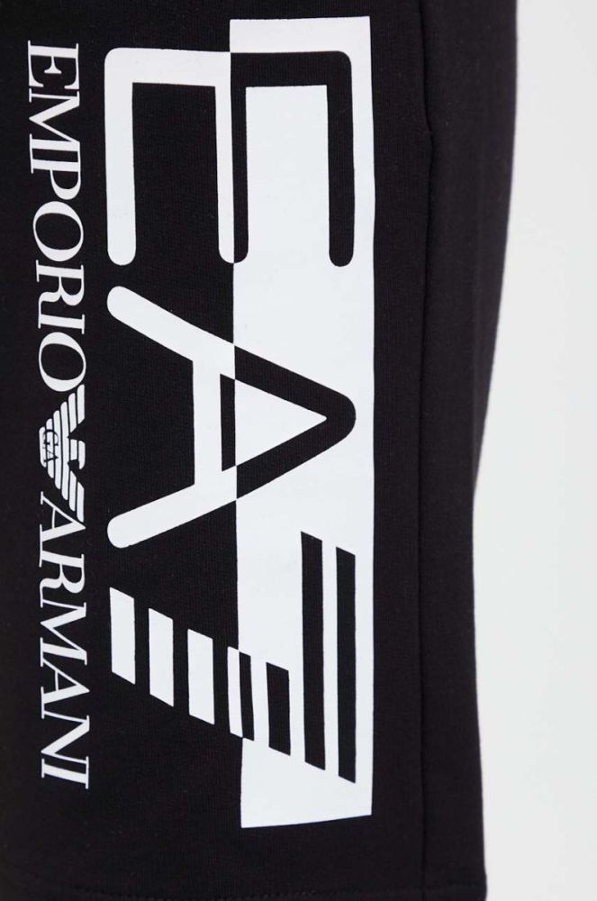Бавовняні шорти EA7 Emporio Armani колір чорний (3306197) фото 4