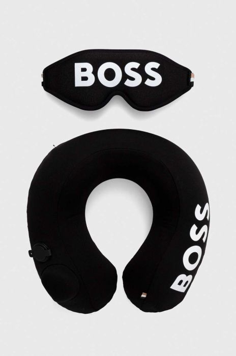 Дорожній набір: пов'язка та подушка BOSS колір чорний