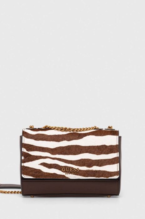 Шкіряна сумочка Guess колір коричневий (3366780)