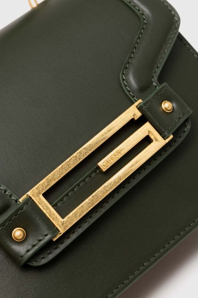Шкіряна сумочка Guess колір зелений (3510483) фото 3