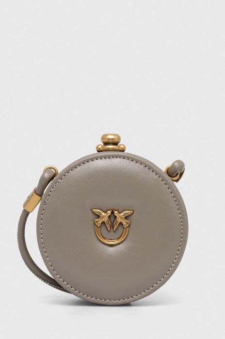 Шкіряна сумочка Pinko колір сірий (3439530)