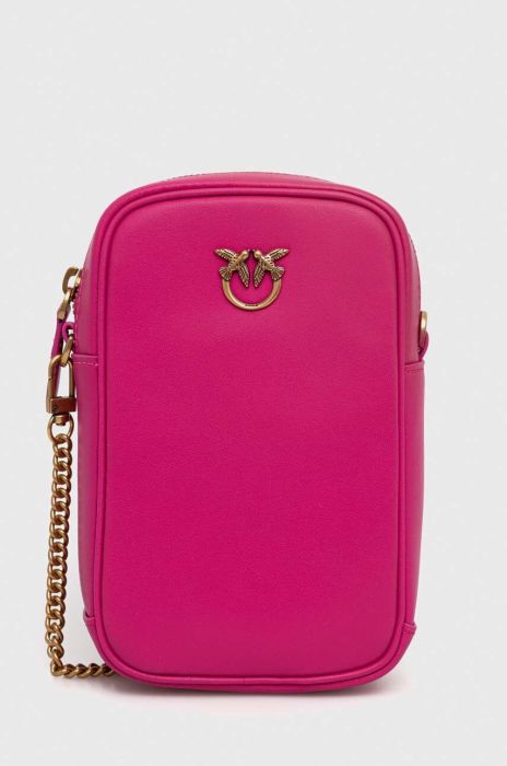 Шкіряна сумка Pinko колір рожевий (3548049)