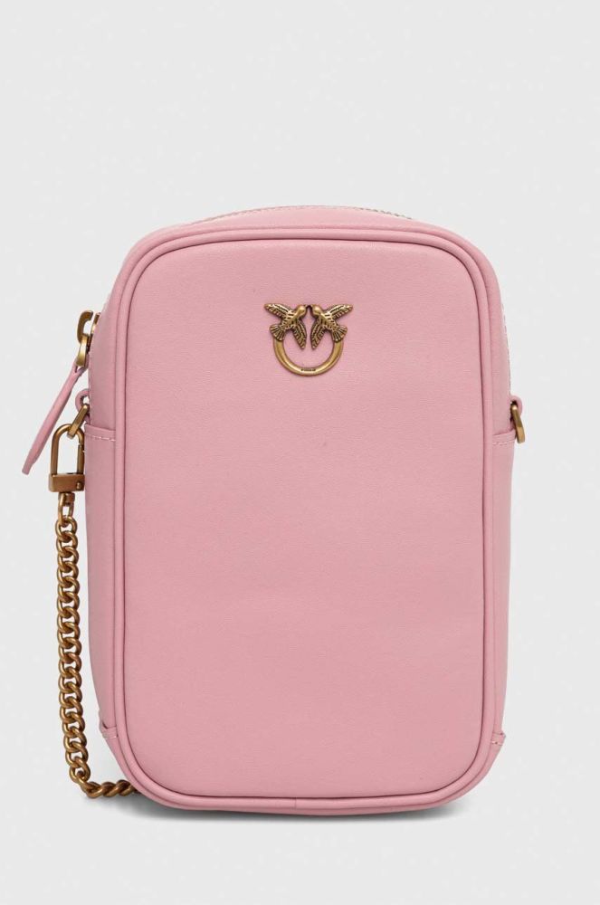 Шкіряна сумка Pinko колір рожевий (3548051)