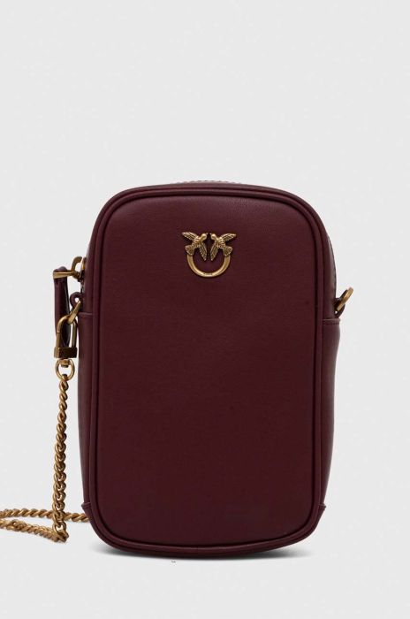 Шкіряна сумка Pinko колір коричневий