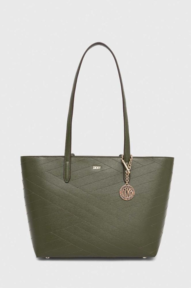 Шкіряна сумочка Dkny колір зелений (3281952)