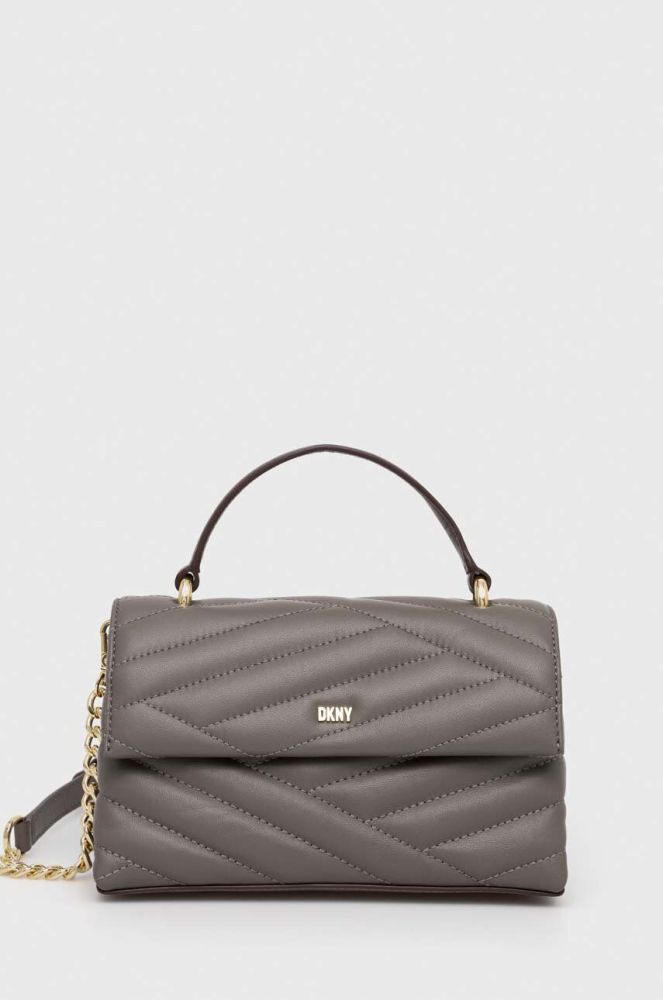 Шкіряна сумочка Dkny колір сірий (3281970)