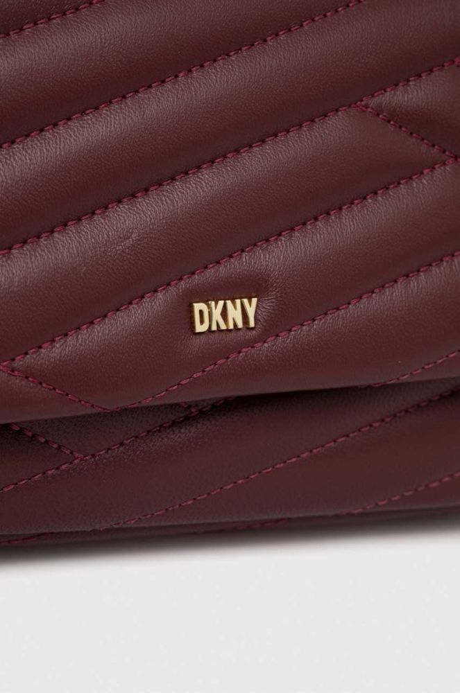 Шкіряна сумочка Dkny колір бордовий (3281976) фото 4