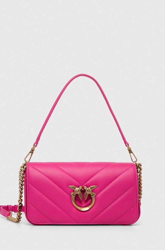 Шкіряна сумочка Pinko колір фіолетовий (3439542)