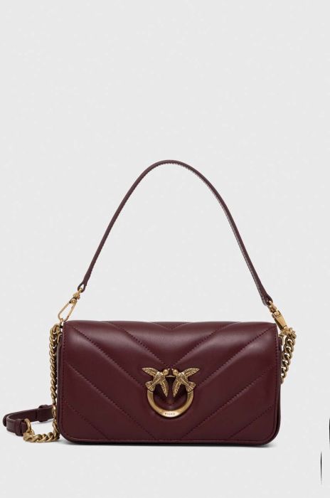 Шкіряна сумочка Pinko колір коричневий (3439543)