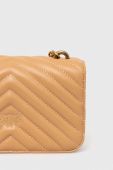 Шкіряна сумочка Pinko колір бежевий (3510485)
